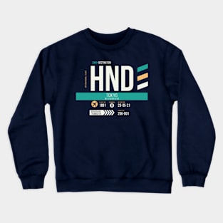 Tokyo (HND) Airport Code Baggage Tag Crewneck Sweatshirt